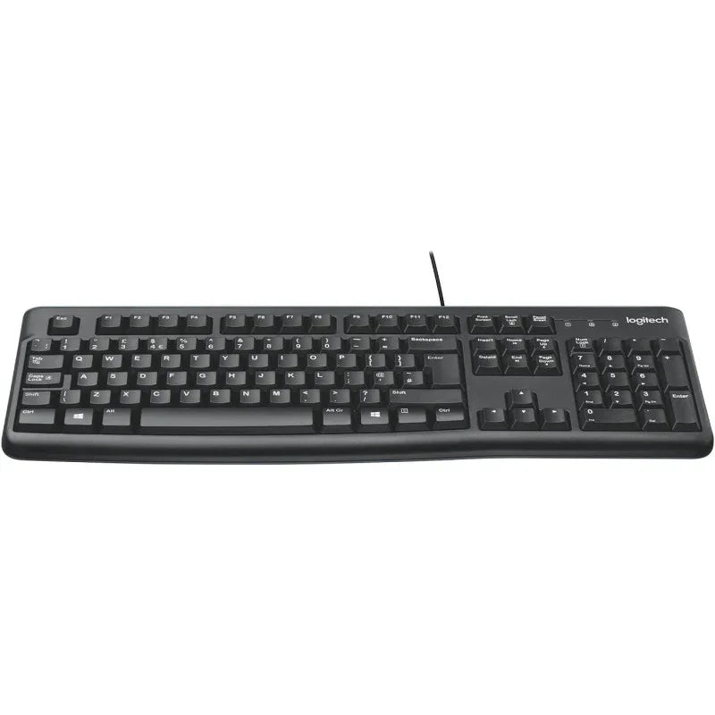 Logitech K120 Wired Business Keyboard For Windows Or Linux, Usb Plug And Play, Full Size, Spill Resistant, Curved Space Bar, Pc / Laptop, Us International Layout Black, 920-002508 - eBuy UAE